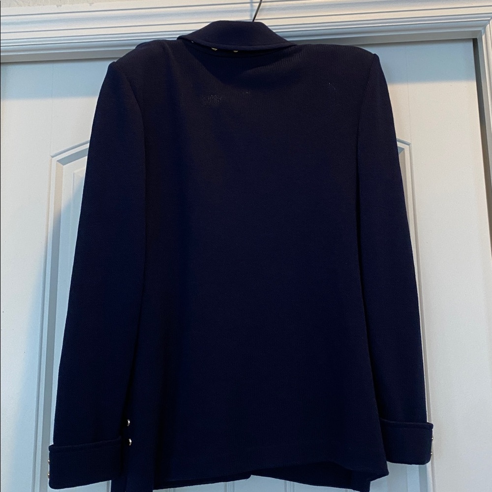 St John Collection Size 4 Navy Gold Trim Santana Knit Blaze... - Picture 4 of 12